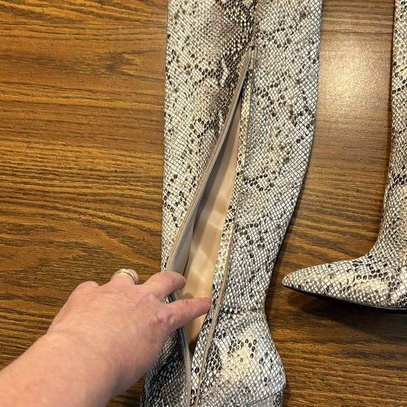 House of CB Snakeskin Pattern Over-the-Knee Boots - Picture 7 of 16